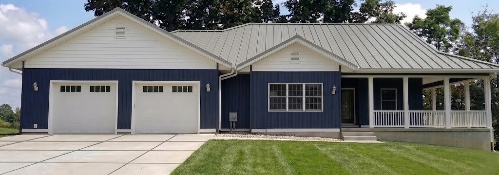 House with selected steel roof color